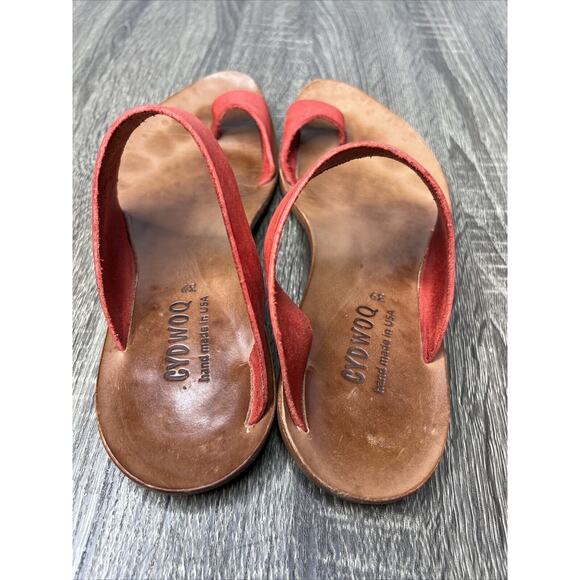 Cydwoq Hillary Toe-Ring Red Brick Leather Handmade USA Sandals Sz EU 39 / US 8 - Picture 9 of 10